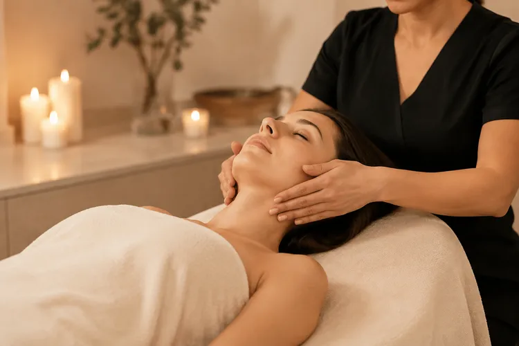 Lymphatic drainage and facial combination treatment at Harbor Wellness Massage in San Carlos